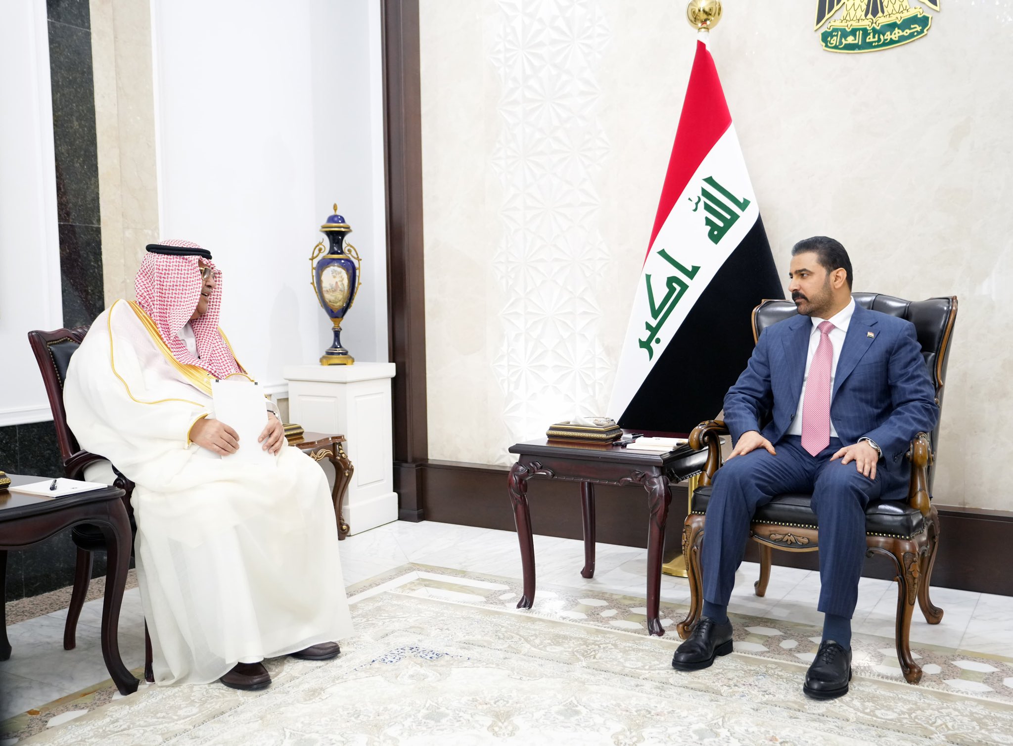 Saudi Arabia's General Intelligence chief Khalid Al-Humaidan visited Baghdad on Friday for talks with Iraqi Prime Minister Ali Al-Zaidi on regional security and bilateral cooperation. (X/IraqiPMO)