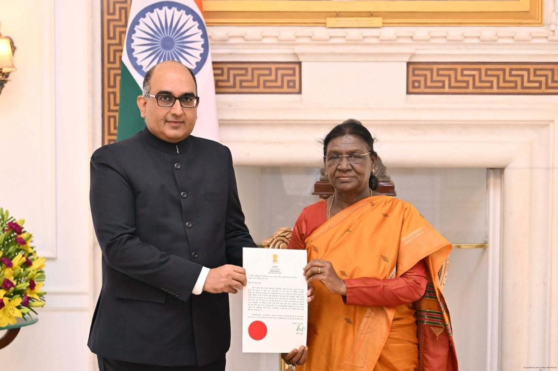 On July 31, Indian career diplomat Vipul received his credentials in New Delhi from President Droupadi Murmu as the country’s next ambassador to Saudi Arabia. (Supplied)