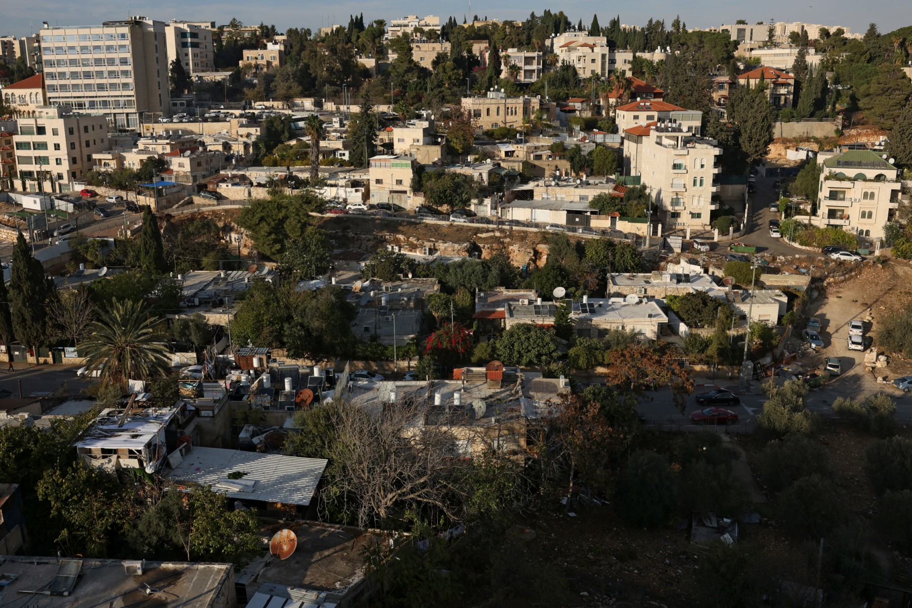 A general view shows the Sheikh Jarrah neighbourhood of Israeli-annexed east Jerusalem, on November 17, 2025. (AFP)