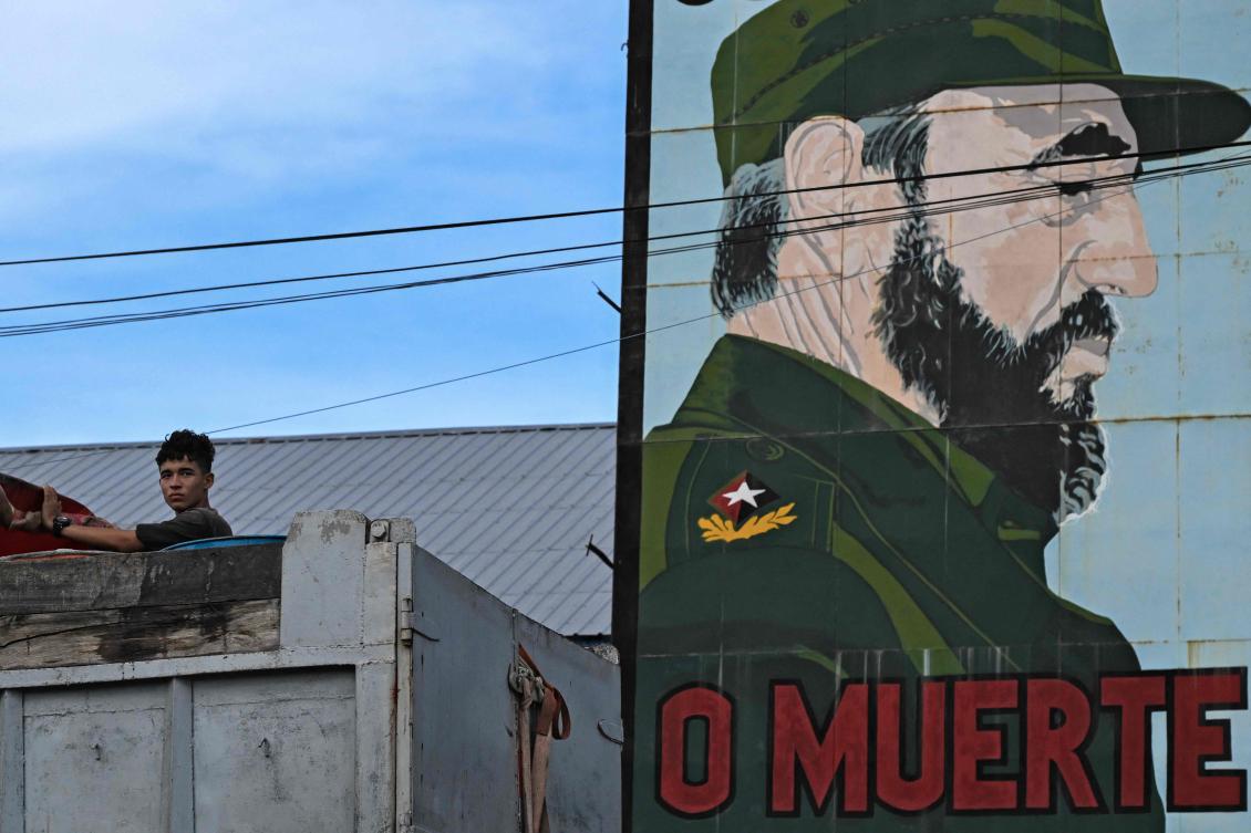 A portrait of the late Cuban leader Fidel Castro (1926-2016) in Havana, Aug. 10, 2026. (AFP)
