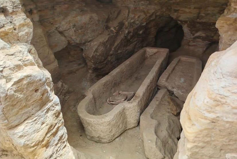 The first tomb contains a square shaft about 3 meters deep, leading to two burial chambers. (Supplied)
