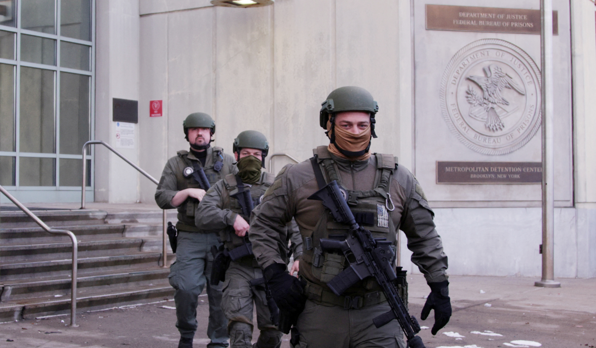 US Department of Justice federal officers stand guard outside the Metropolitan Detention Center in the Brooklyn borough of New York City, on January 4, 2026. (AFP)