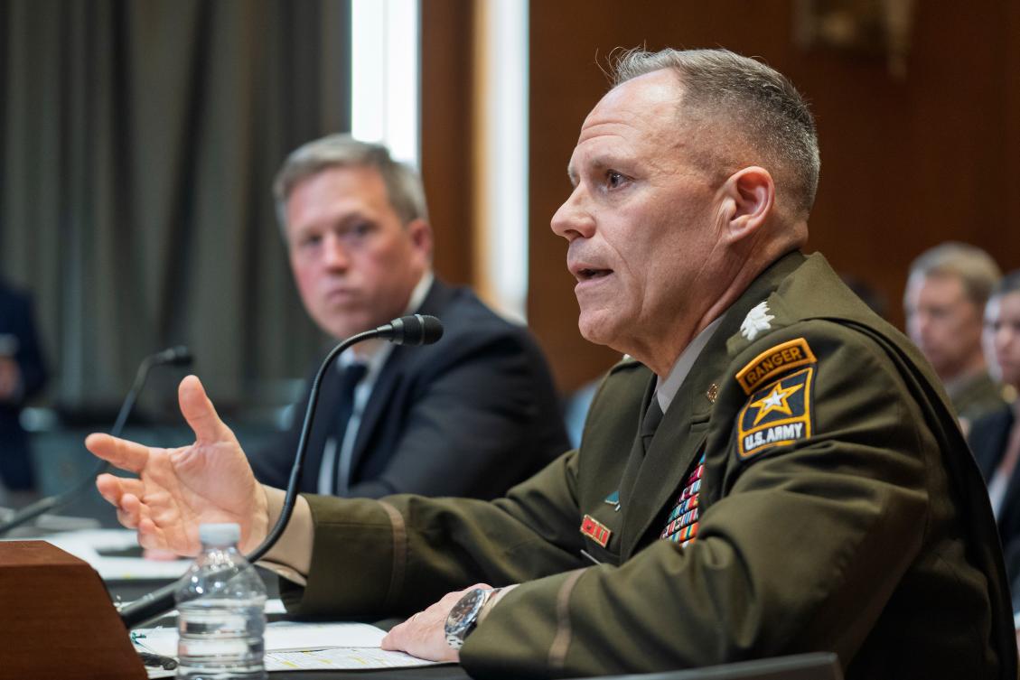 Gen. Christopher LaNeve, vice chief of staff of the US Army, testifies at the Capitol in Washington, May 19, 2026. (AP Photo/File)