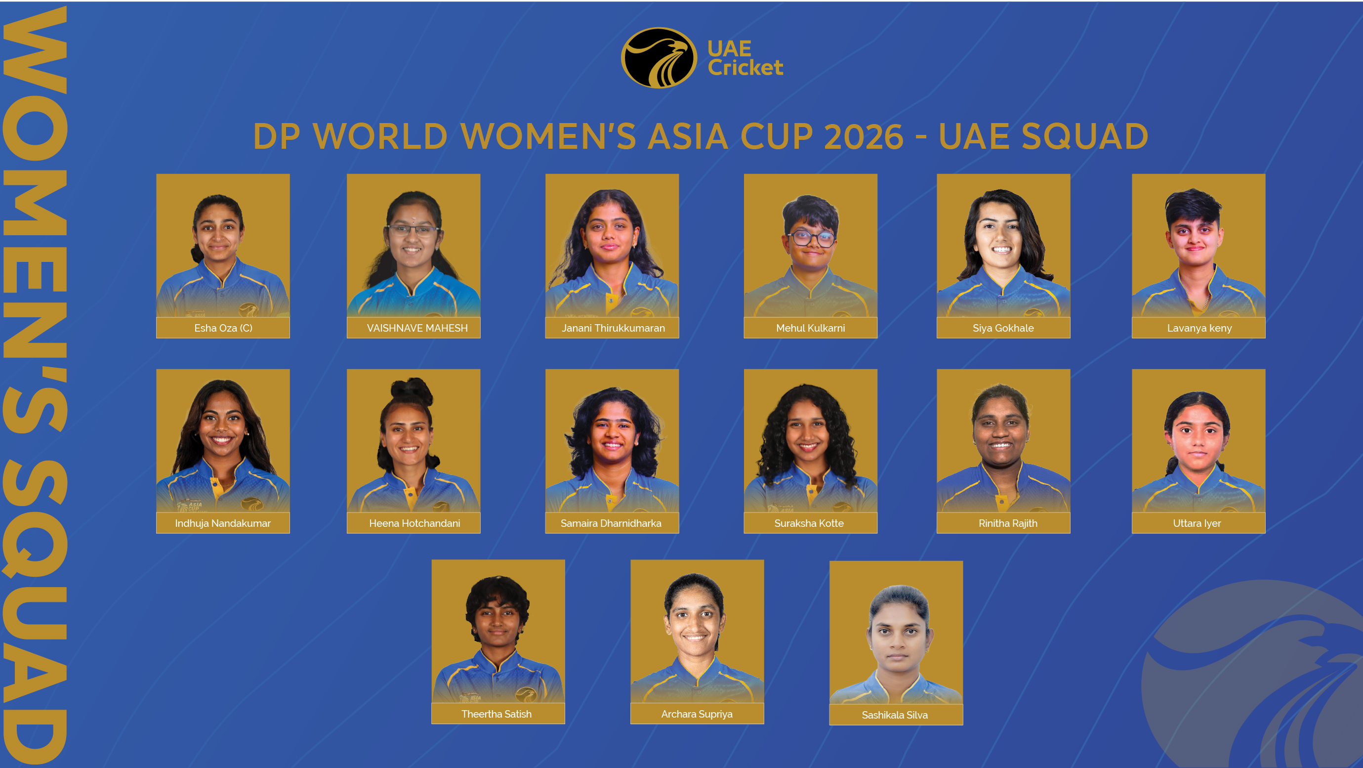 The UAE squad for the DP World Women’s Asia Cup 2026 (Supplied)