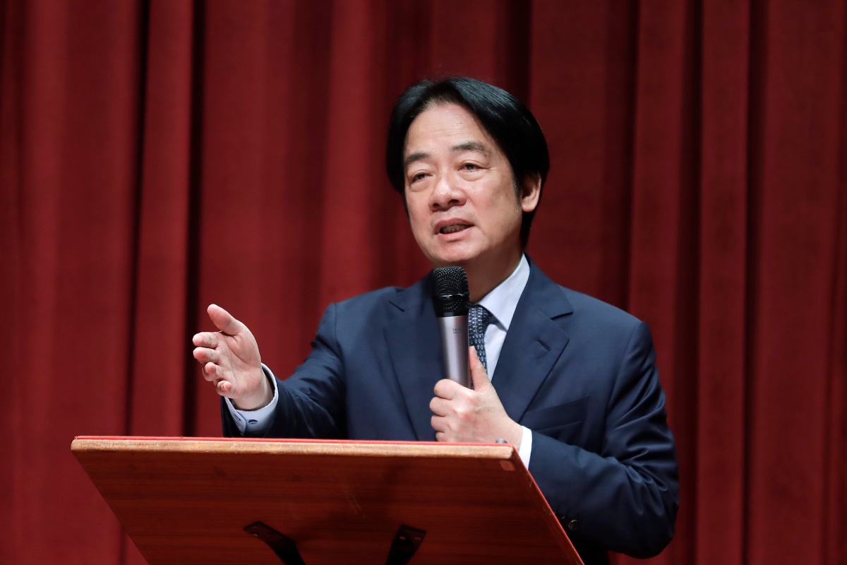Taiwan's President Lai Ching-te delivers a speech during a ceremony commemorating the 68th anniversary of a deadly attack by China on Kinmen Island, in Kinmen, Taiwan. (AP)