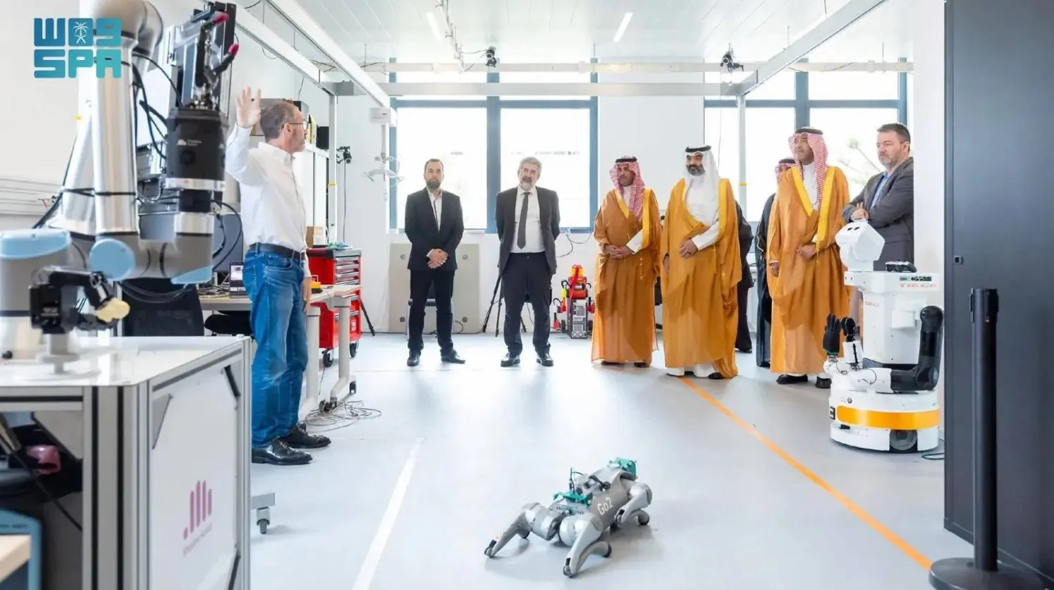 Saudi Minister of Communications and Information Technology Abdullah Al-Swaha and a Saudi delegation visit a robotics research facility in France as the Kingdom and France expand cooperation in advanced technologies. (SPA)