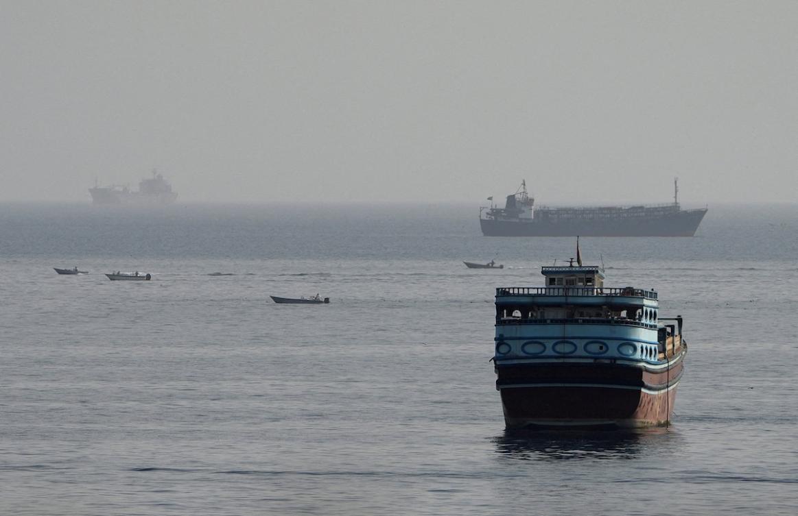 Iran has turn vowed to shut down all oil exports from the Gulf “if the economic war continues.” Above, maritime traffic on the Strait of Hormuz. (Reuters)