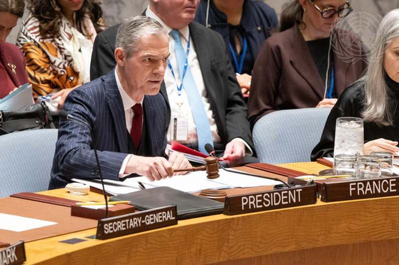 France's UN Ambassador Jerome Bonnafont speaks as the United Nations Security Council. (File/UN photo)