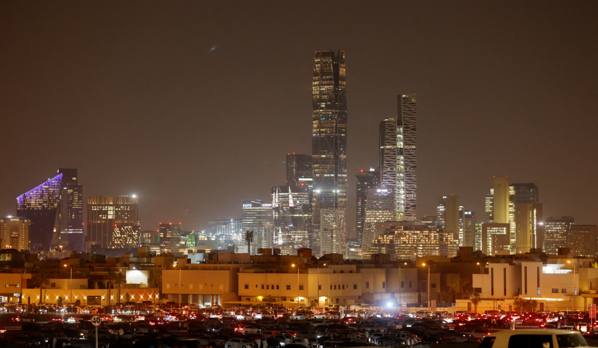 The King Abdullah Financial District during the early hours of the night in Riyadh, Saudi Arabia, August 29, 2025. (REUTERS)