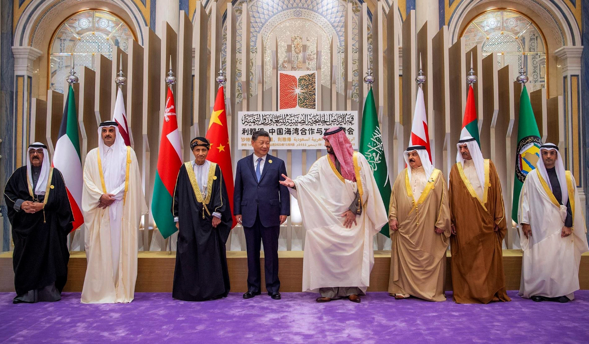 Leaders posing for a commemorative picture during a GCC-China Summit in the Saudi capital Riyadh, on December 9, 2022. (AFP)