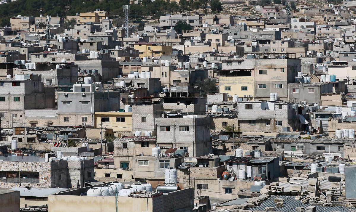 A refugee camp in Jerash, north of Amman, which was established in Jordan to host more than 11,000 Palestinians. (AFP)