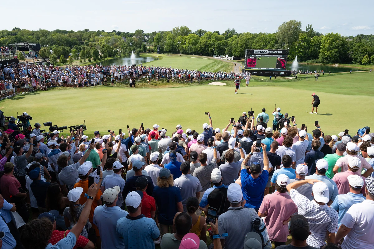 Legion XIII captain Jon Rahm putts on the 18th green during the final round of LIV Golf Indianapolis 2025 at The Club at Chatham Hills in Indiana. (LIVGO)