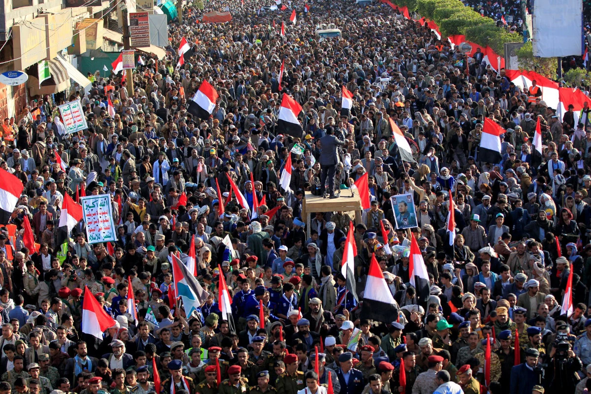 Supporters of Yemen's Houthi rebels attend a rally celebrating the death of Yemeni ex-president Ali Abdullah Saleh a day after he was killed, in the capital Sanaa on December 5, 2017. (AFP File)