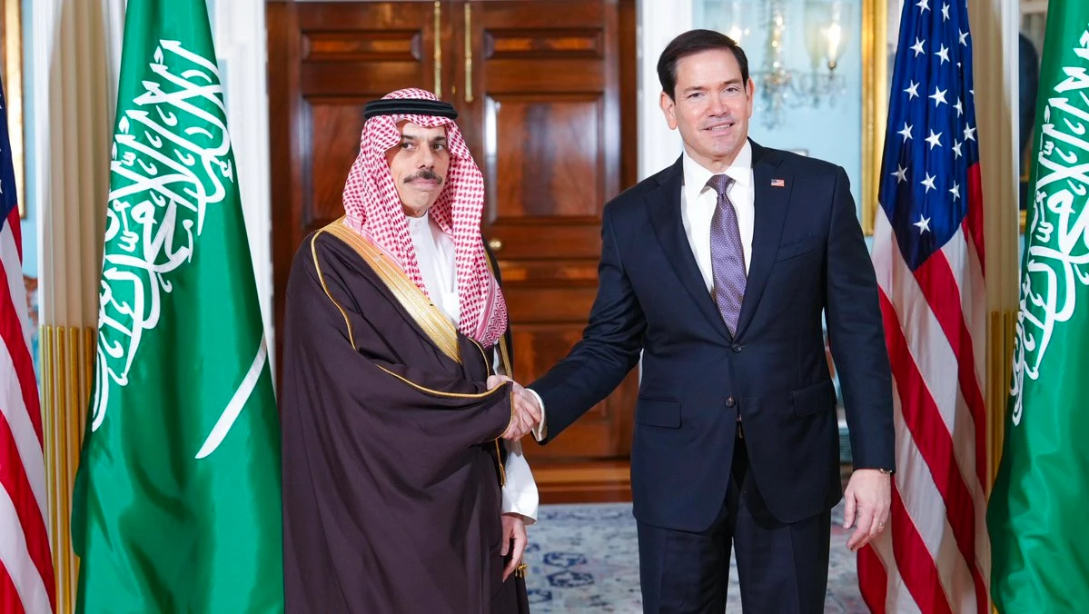 Prince Faisal and Marco Rubio met on Monday. (X: @SecRubio)