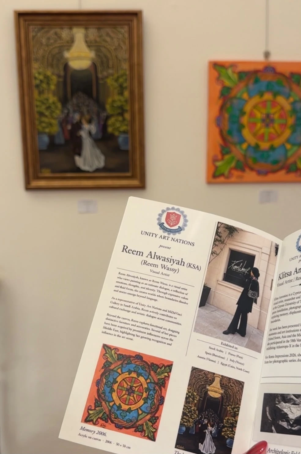 Saudi visual artist Reem Alwasiyah participated in an exhibition in Roma Impressions 2026 with two works, "The Last Dance" and "Memory". The exhibition was held at Palazzo Velli Expo, concluded on Wednesday. (Supplied)