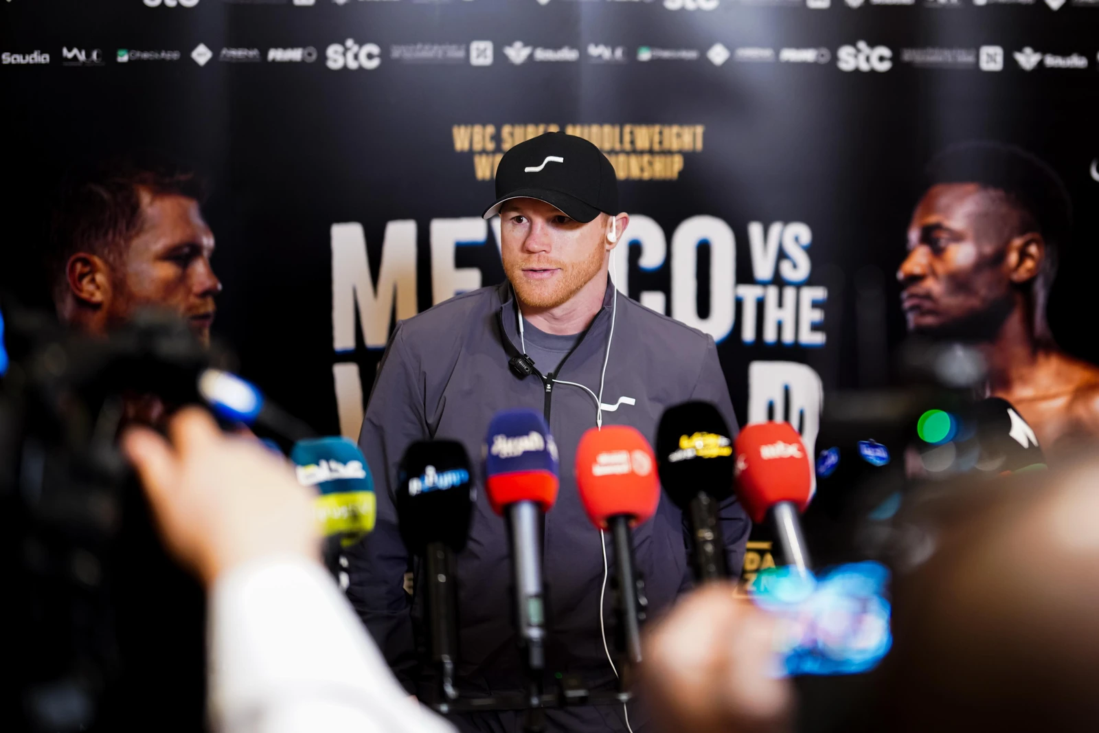 Mexican boxing star Saúl “Canelo” Álvarez arrives in Riyadh ahead of his Oct. 31 showdown with Christian Mbilli. (Supplied)