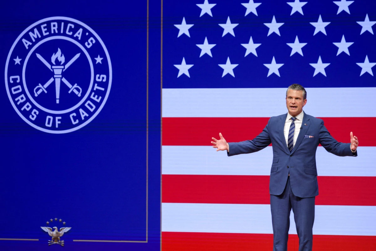 US Secretary of War Pete Hegseth gives a State of the Force address at Marine Corps Base Quantico on September 30, 2026 in Quantico, Virginia. (Getty Images via AFP)