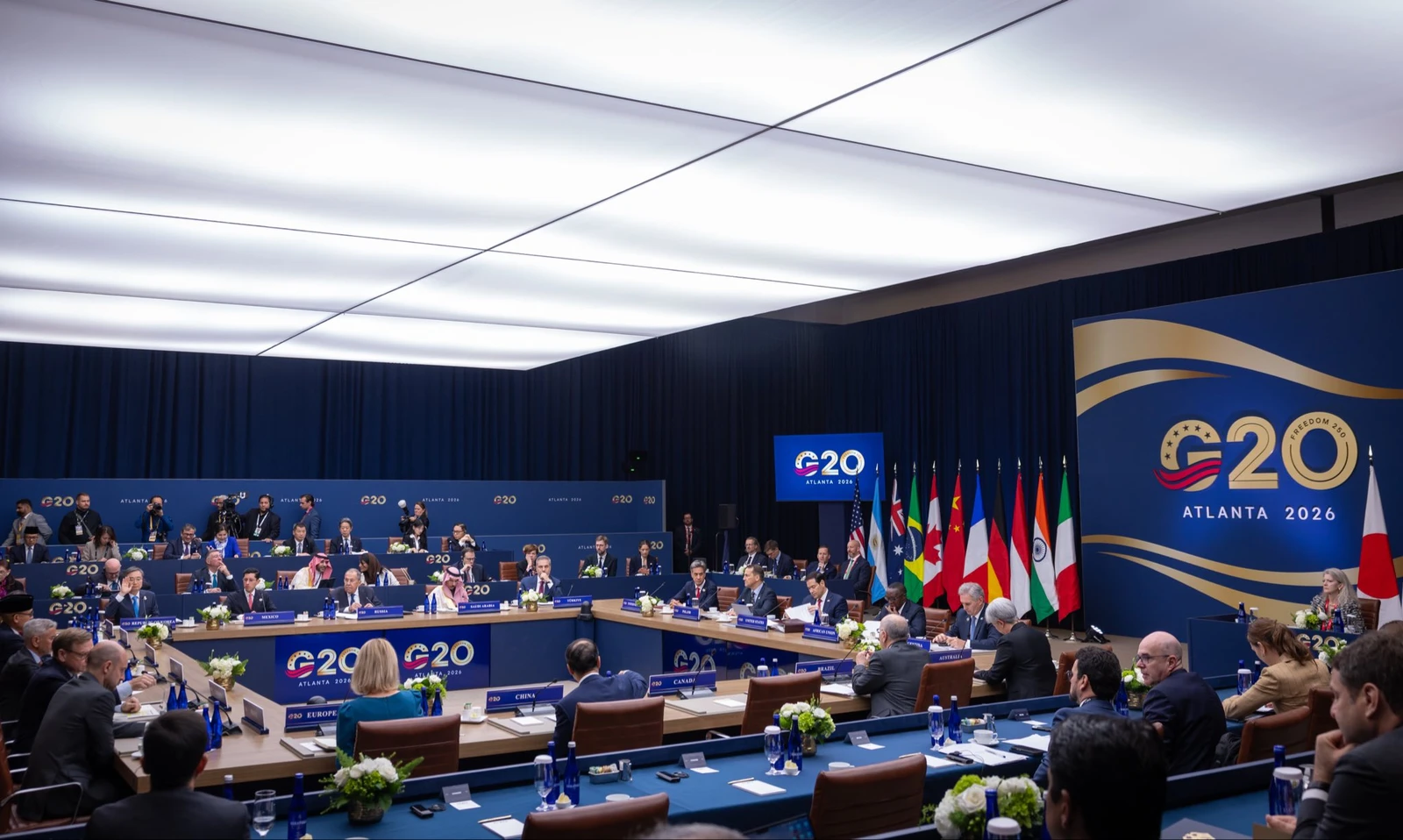 Saudi Foreign Minister Prince Faisal bin Farhan took part in the G20 foreign ministers meeting in Atlanta, US, on Friday,. (X/@KSAMOFA)