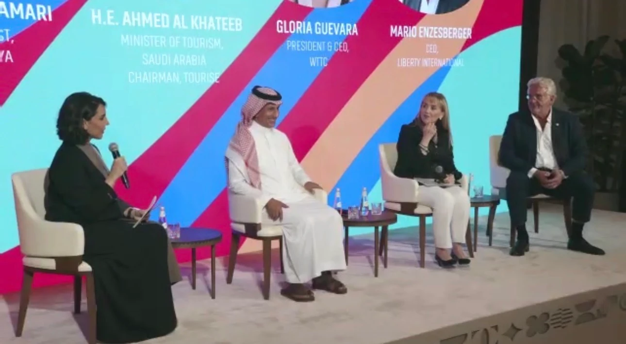 Saudi Tourism Minister Ahmed Al-Khateeb attend the official launch event for the summit at Wadi Safar in Diriyah. (Screengrab)