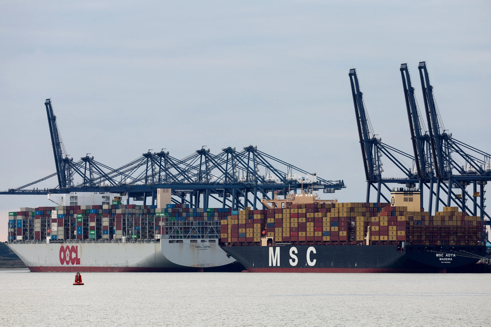 Container ships at the port of Felixstowe in Felixstowe, Britain, September 11, 2026. REUTERS/Chris Radburn