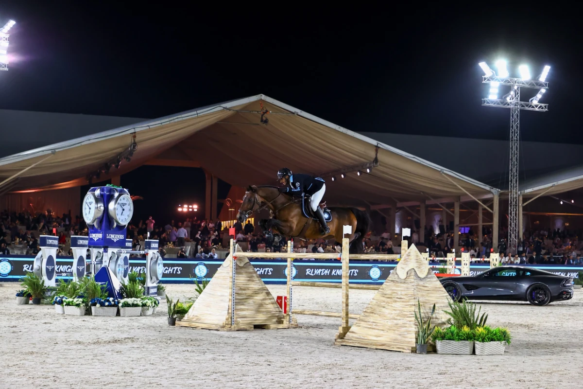Saudi rider Abdulrahman Alrajhi competing in the Global Champions Tour (GCT) in a showjumping extravaganza at the foot of Egypt's majestic Pyramids of Giza (Photo: Longines Global Champions Tour)