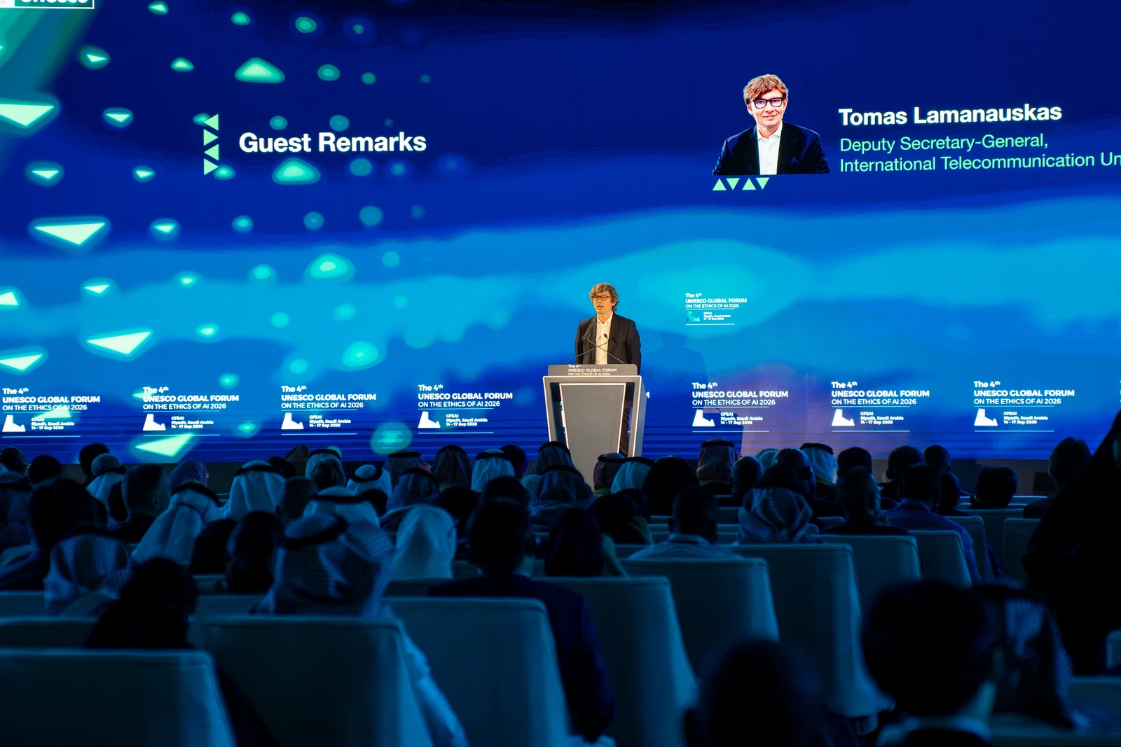 Opening ceremony of the 4th UNESCO Global Forum on the Ethics of Artificial Intelligence (GFEAI 2026) in Riyadh on Tuesday, the forum will conclude on Sept. 17