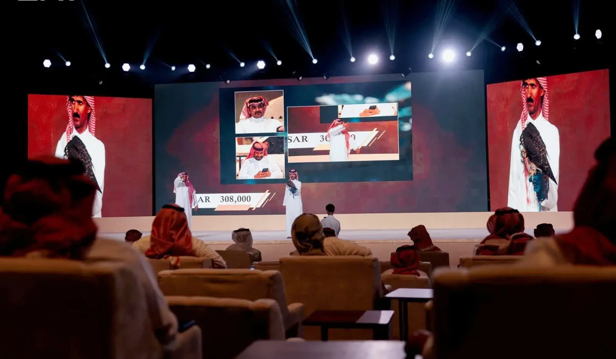 The auction is held at the center’s headquarters in Malham, north of Riyadh, and broadcast on television and social media. (SPA)