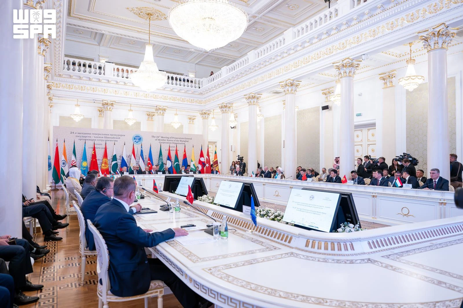 Saudi Arabia’s Attorney General Khalid Al-Yousef attends the 24th Meeting of the Prosecutors General of the Shanghai Cooperation Organization’s Member States in Kazan, Russia.