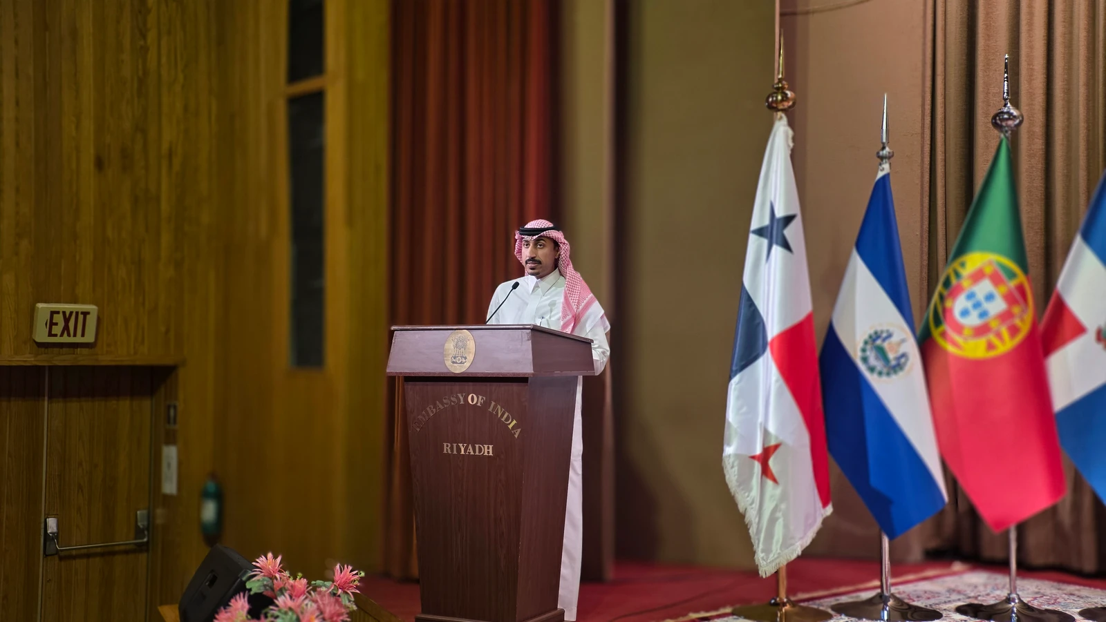 Dr. Abdulrahman Al-Ghannam, chairman of the Saudi Cinema Association, speaks at opening ceremony. (supplied)