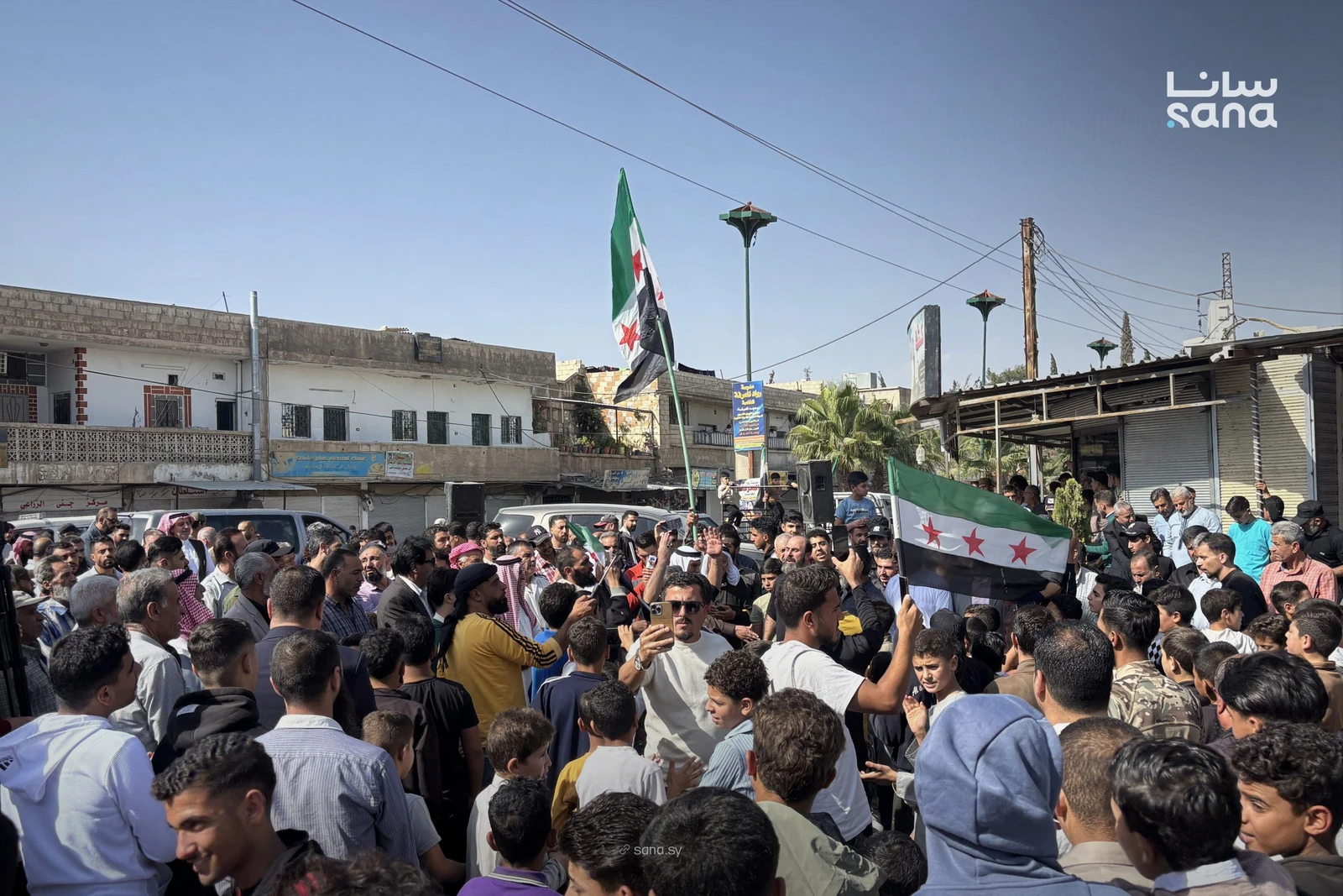 The protests followed Thursday’s killing of Muath Salama Al-Baeer, a man with Down syndrome, during an Israeli military operation in the village of Jamla in the western Daraa countryside. (SANA)
