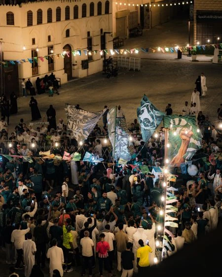 Jeddah’s historic Al-Balad district has turned into a major gathering point for football fans during Arabian Gulf Cup 27. (Supplied)