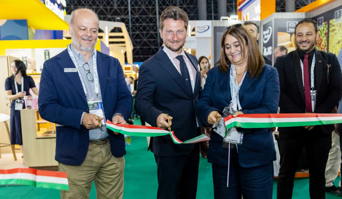 Director of the Italian Trade Agency office for Riyadh and Kuwait, Simona Autuori next to Italy's Consul General in Jeddah, Marco Bocchi. (Supplied)