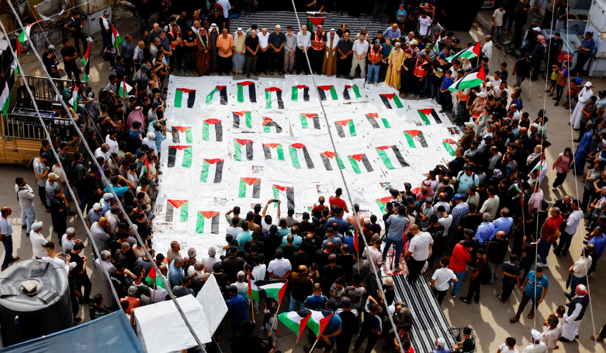 Mourners in Gaza on Tuesday gather for a mass funeral following the recovery of 41 bodies from the rubble of a building hit by Israel in October 2023. (REUTERS file photo) (AP Photo/Yousef Al Zanoun)