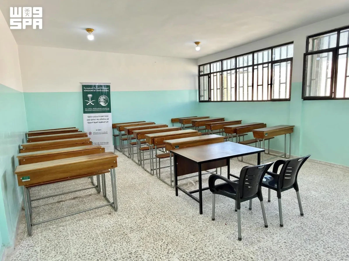 KSrelief this month completed the rehabilitation of 49 damaged schools in the governorates of Aleppo, Rif Dimashq, Homs and Idlib. (SPA photo)