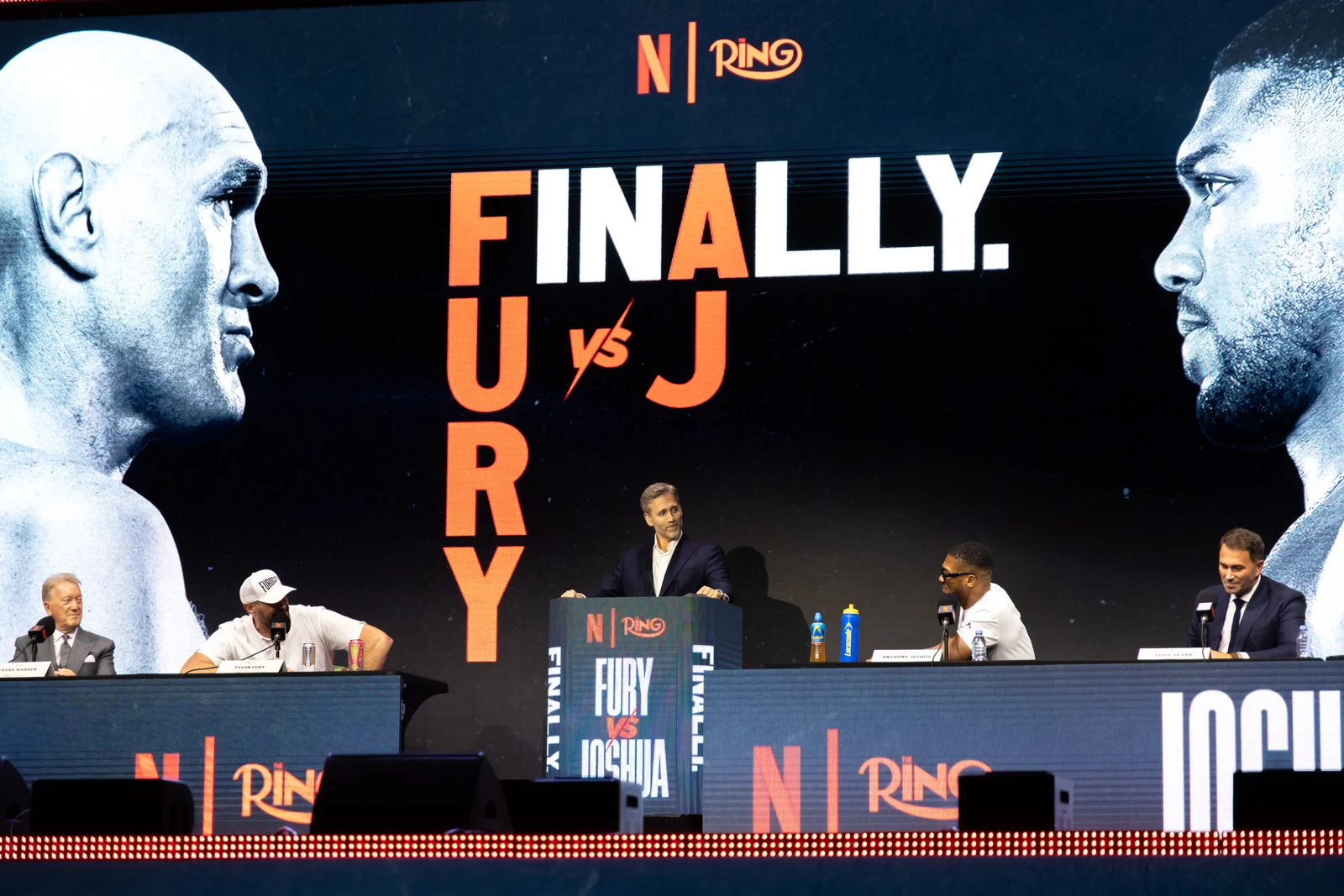 Tyson Fury and Anthony Joshua finally came face-to-face in London on Wednesday as the build-up began for their long-awaited heavyweight fight on Dec. 11 in Cardiff. (AN Photo/Bahar Hussain)