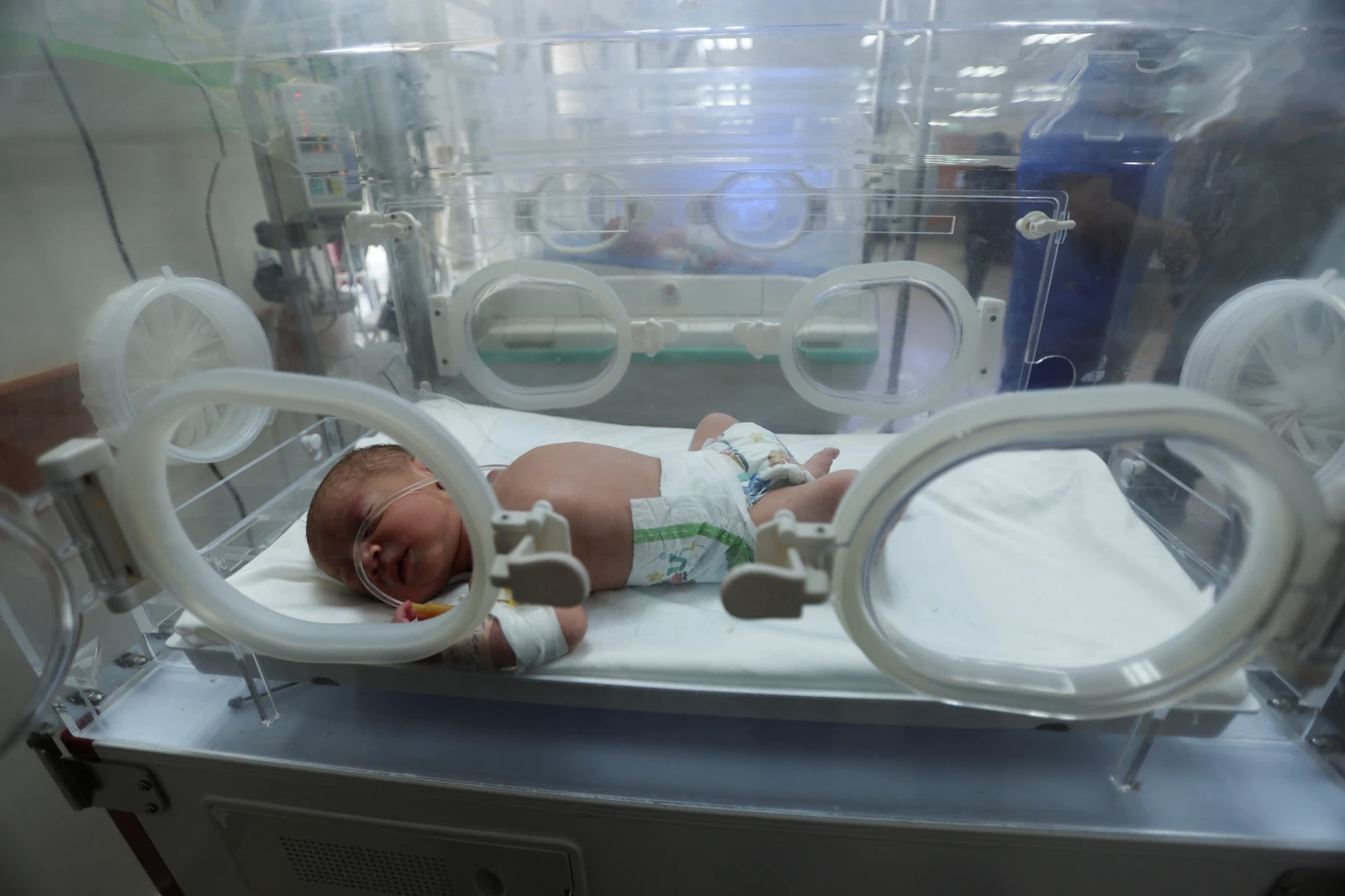 Like many of Gaza’s hospitals, facilities at the Nasser Hospital have been damaged and staff have had to move units. (AFP file)