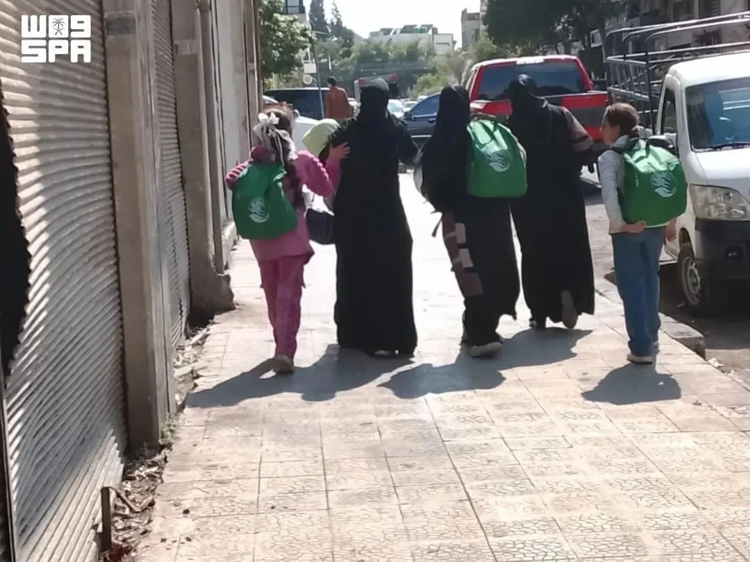 The Saudi aid agency distributed 2,450 personal care kits to families in Homs governorate last week. (SPA photo)