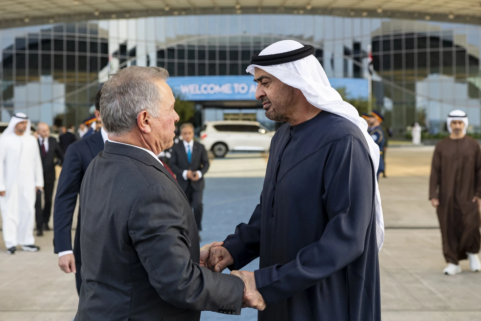 Jordan’s King Abdullah II met with the UAE’s President Sheikh Mohamed bin Zayed Al-Nahyan during a state visit to Abu Dhabi on Sunday. (WAM)