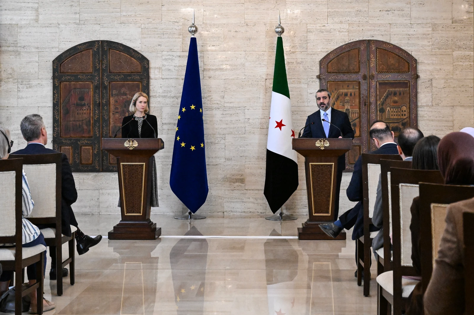 The EU High Representative for Foreign Affairs and Security Policy Kaja Kallas visited Damascus this week, where she said that Brussels wanted to “upgrade” its partnership with Syria (File/AFP)