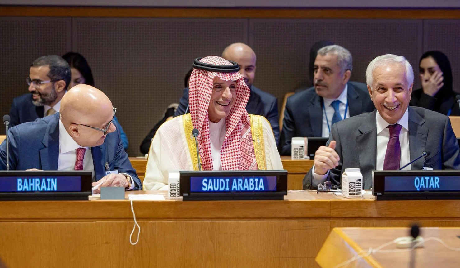 Saudi Minister of State for Foreign Affairs Adel Al-Jubeir participates in a ministerial meeting between the Gulf Cooperation Council countries and India. (SPA)