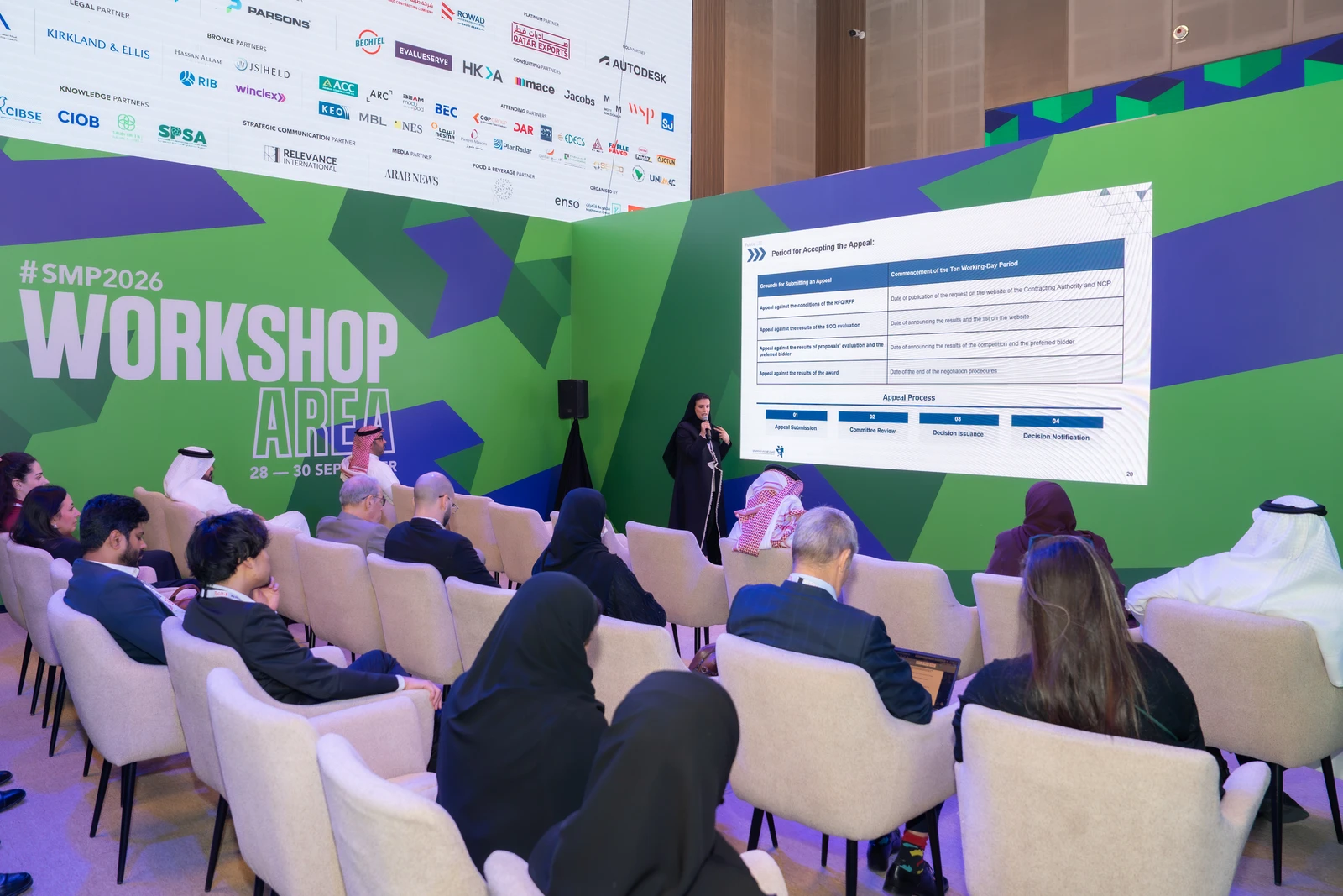 The three-day event, held at The Venue by ROSHN Group from Sept. 28-30, placed investment, project delivery and procurement at the center of discussions on its first day. (AN Photo/Huda Bashatah)
