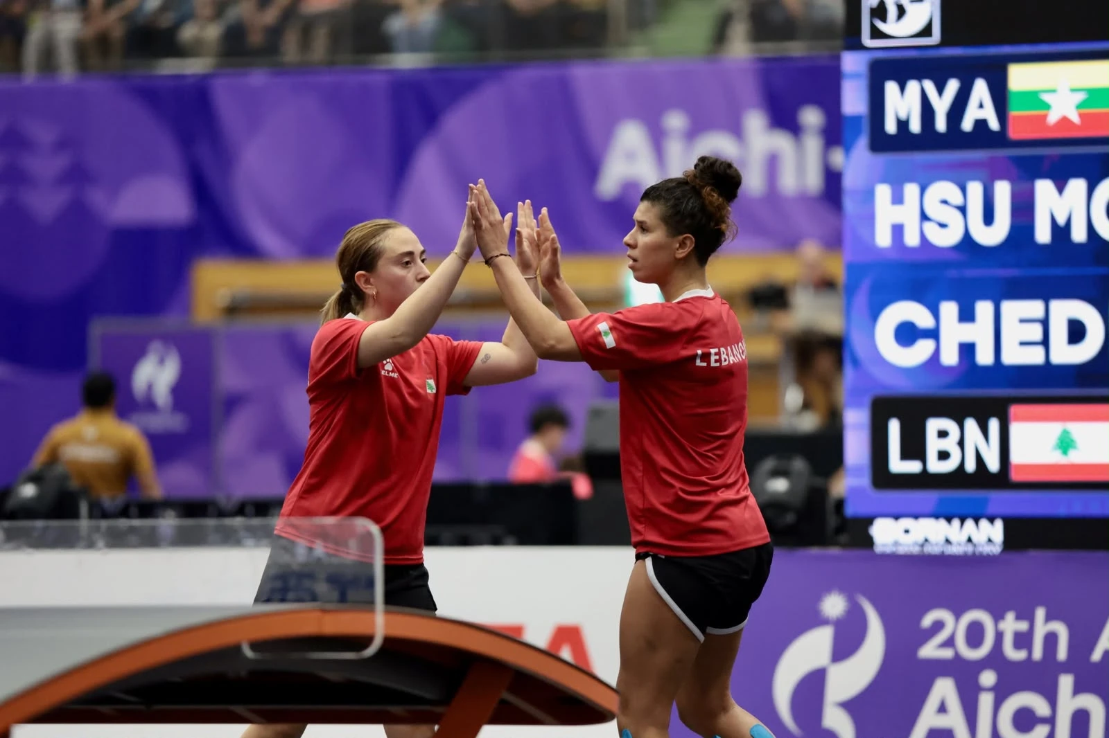 Lebanon’s Chedid and Dandal have claimed bronze at 2026 Asian Games teqball competition. (Supplied)