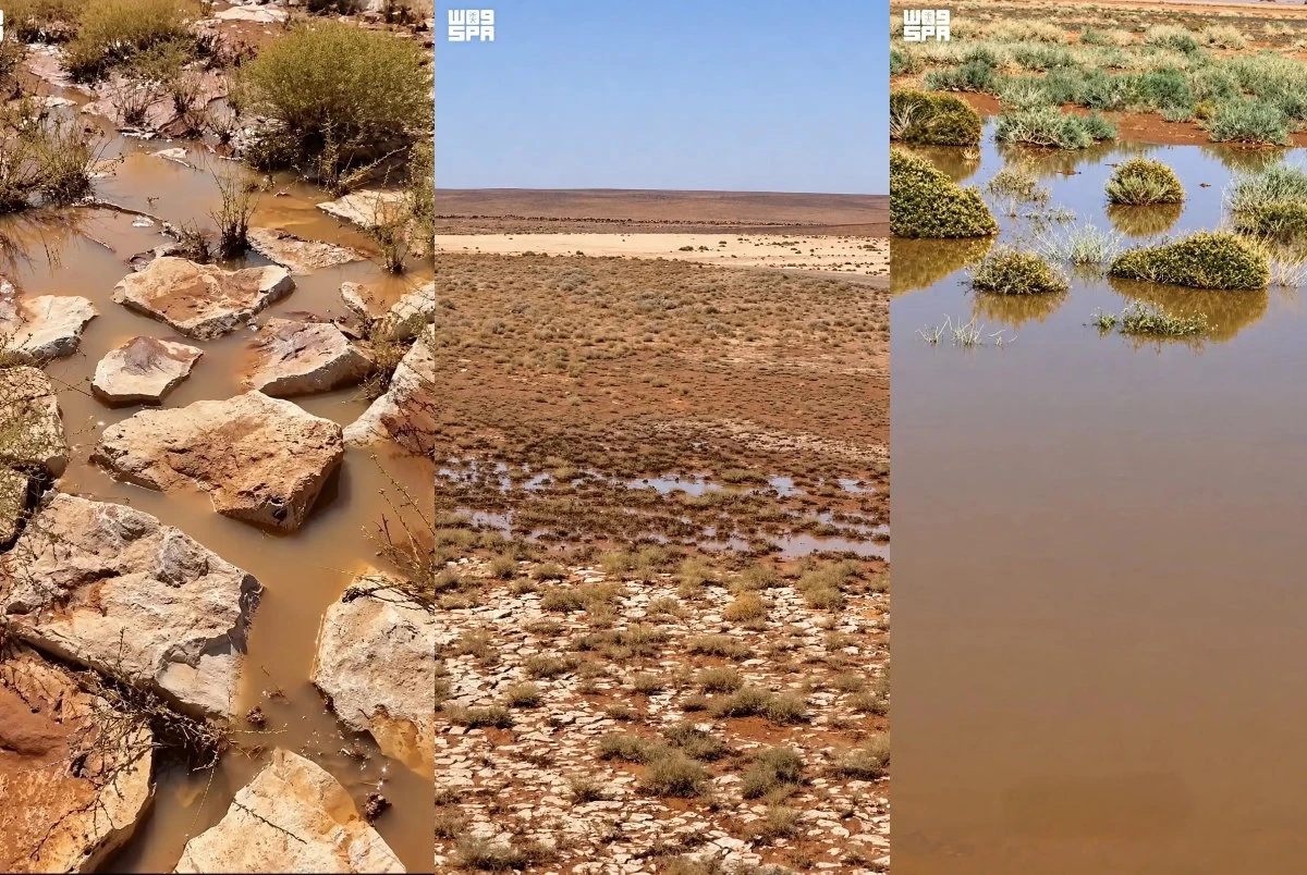 Rainfall in Turaif governorate has revitalized the valleys and ravines. (SPA photos)