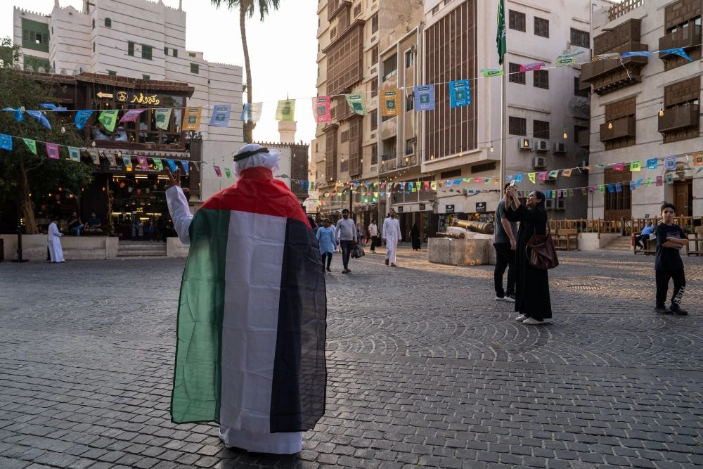 Jeddah’s historic Al-Balad district has turned into a major gathering point for football fans during Arabian Gulf Cup 27. (Supplied)