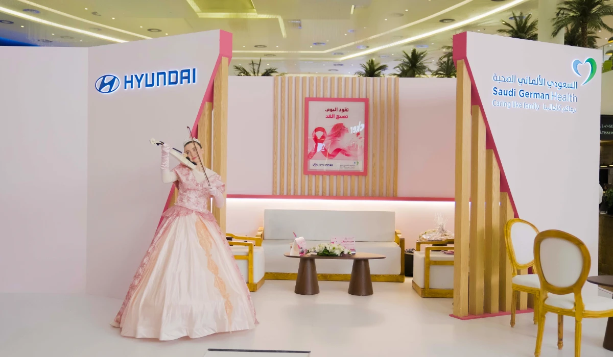 Hyundai’s “She Drives the World” campaign booth at Nakheel Mall in Riyadh raises awareness about breast cancer and early detection, offering 600 free mammograms to women aged 40 and above in partnership with Saudi German Health. (Supplied)