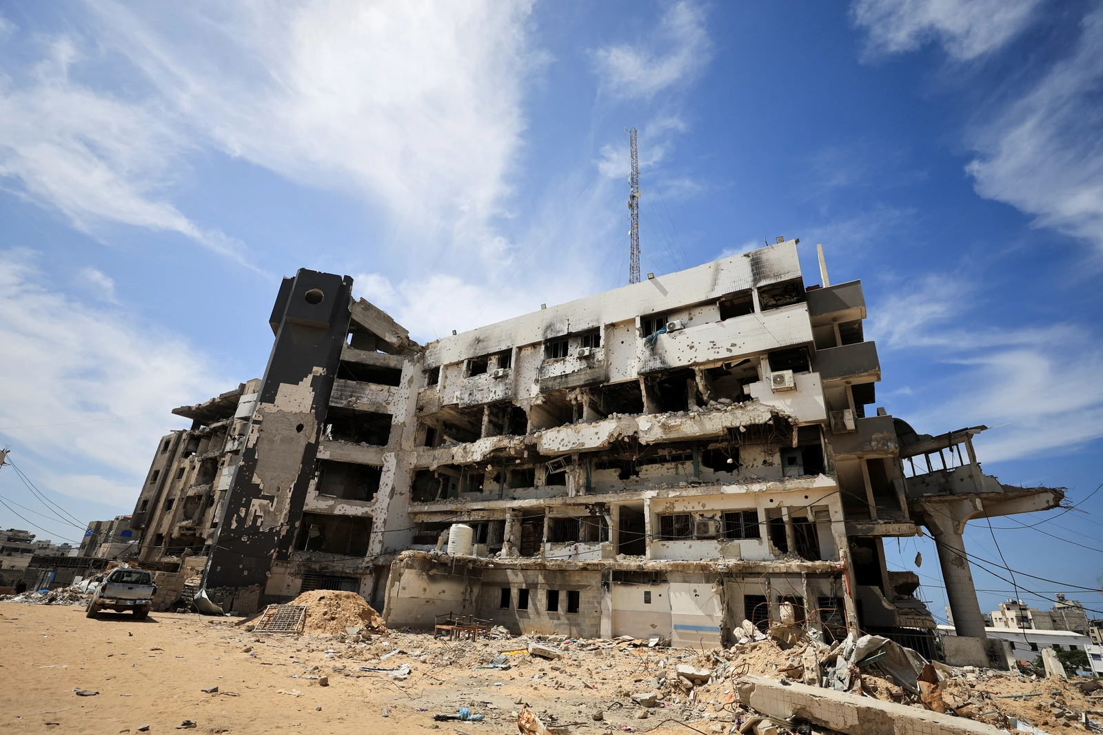 The damaged Al-Shifa Hospital during the war in Gaza City, March 31, 2026. (Reuters)