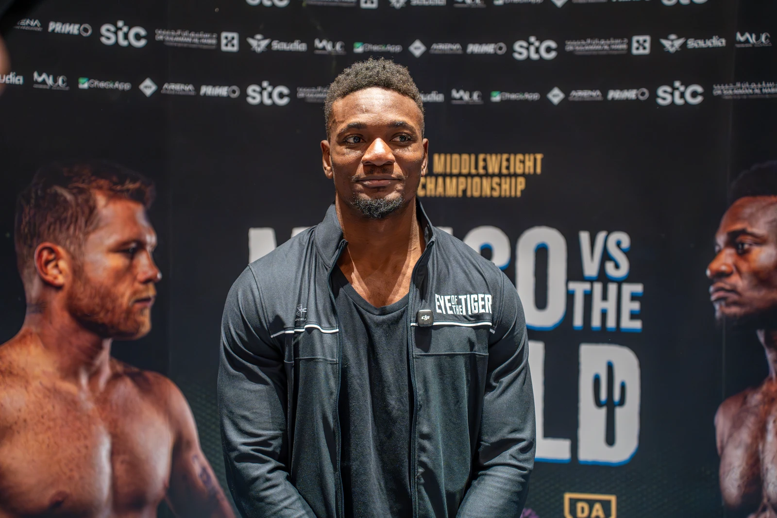Christian Mbilli told Arab News that fighting in Riyadh Season was a dream come true, promising an aggressive performance against Canelo Alvarez. (AN Jaafar Saleh)