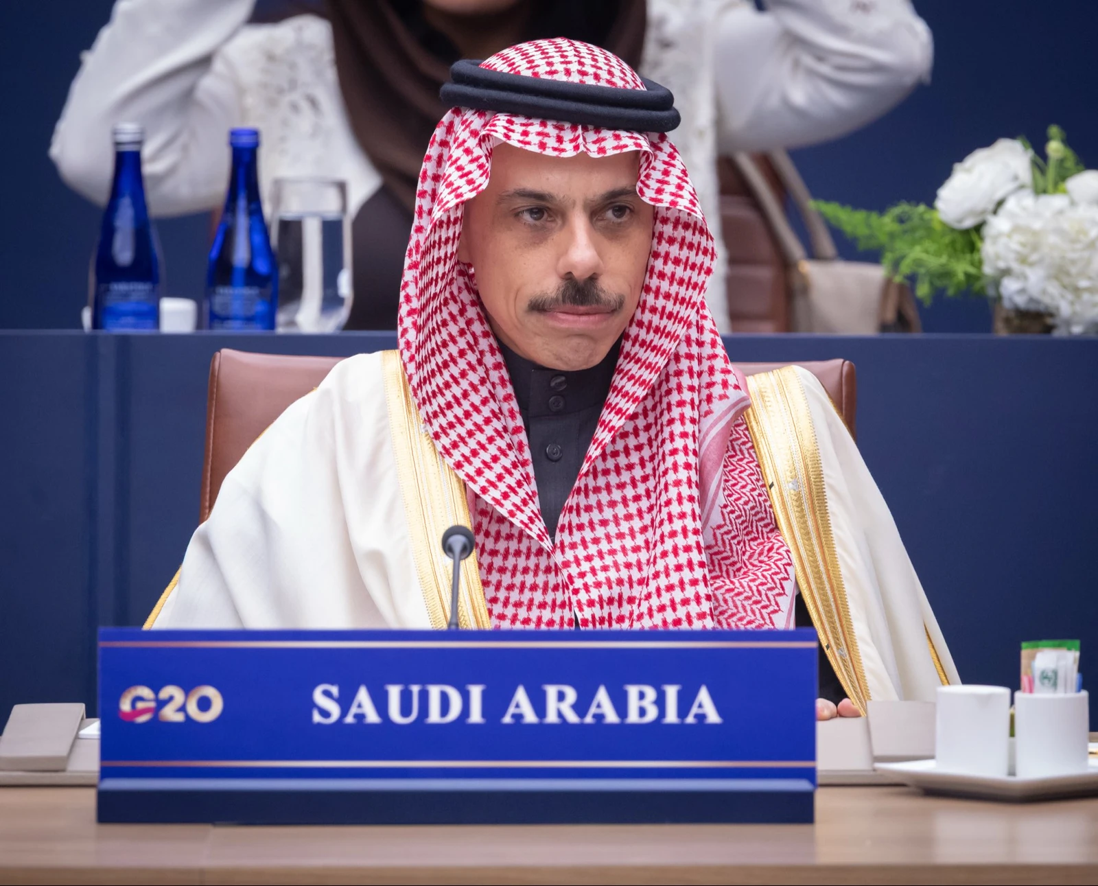 Saudi Foreign Minister Prince Faisal bin Farhan took part in the G20 foreign ministers meeting in Atlanta, US, on Friday,. (X/@KSAMOFA)
