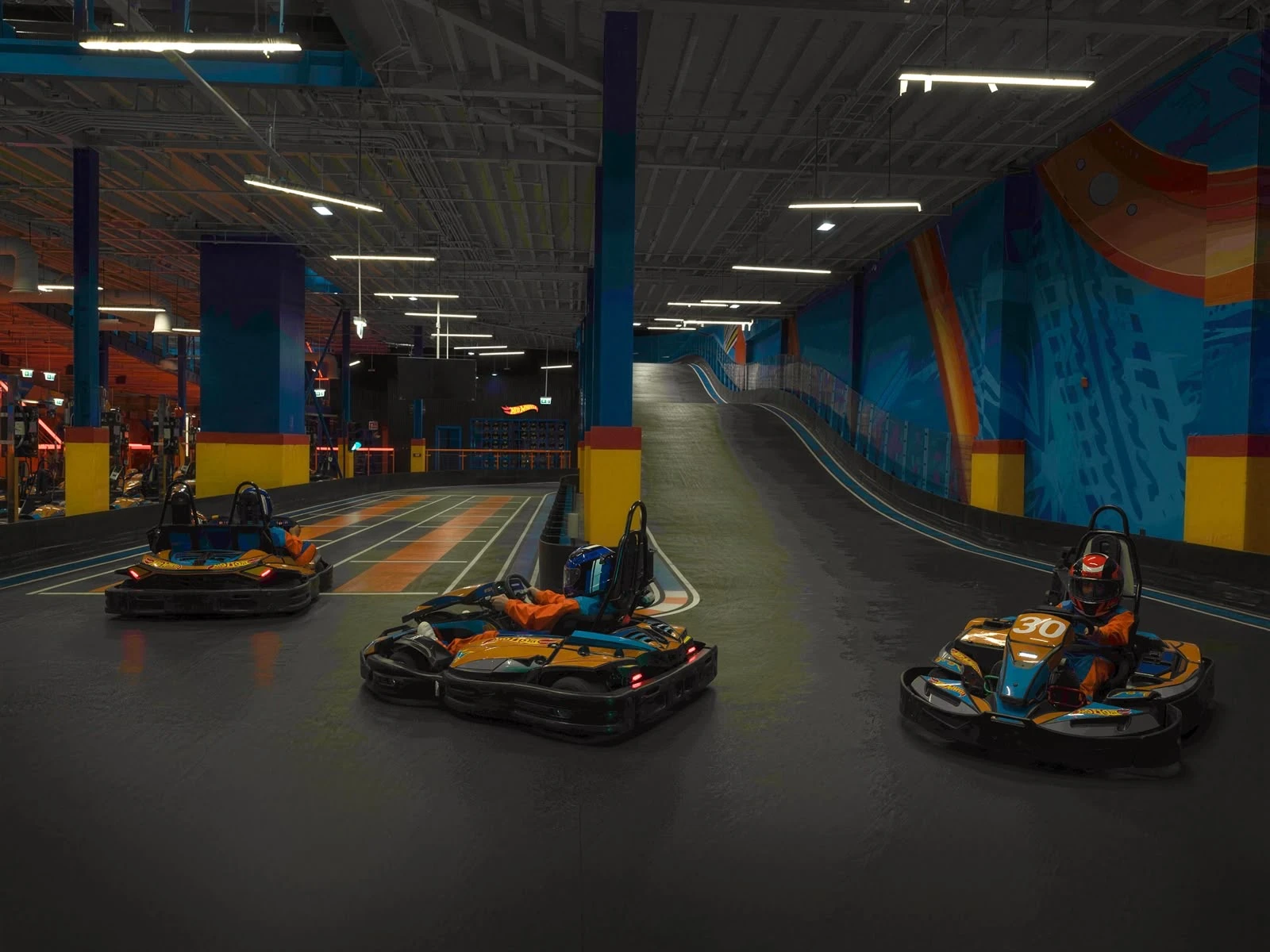 Hot Wheels E-Karting features high-performance electric karts, dynamic multi-level tracks inspired by the Hot Wheels universe. (Supplied)