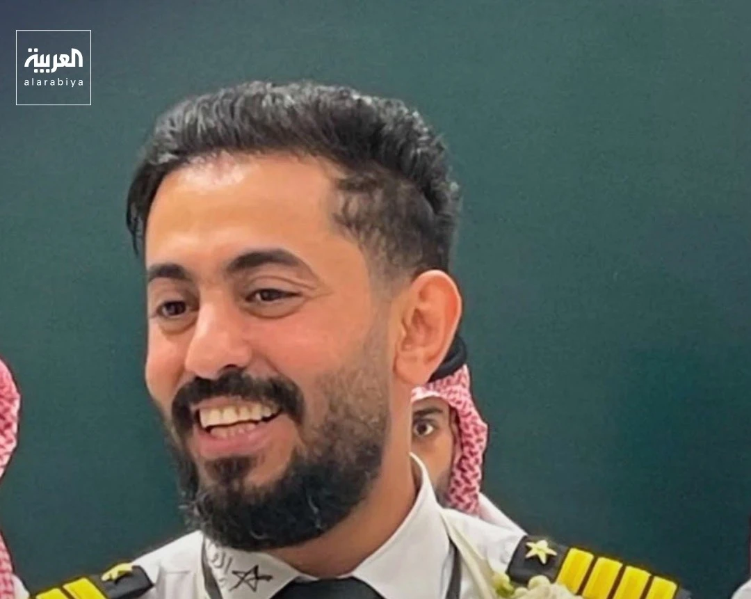 Above, Saudia pilot Captain Hamoud Ali Al-Kalthami, who was killed in the attacks on Thursday. (X: @AlArabiya)